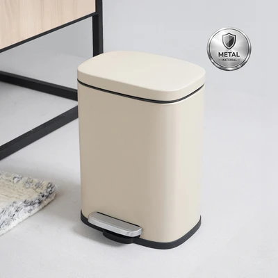 Gambar Informa Milan Tempat Sampah Pedal Stainless Steel & Plastik 5 Liter - Krem Khaki