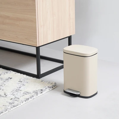 Gambar Informa Milan Tempat Sampah Pedal Stainless Steel & Plastik 5 Liter - Krem Khaki