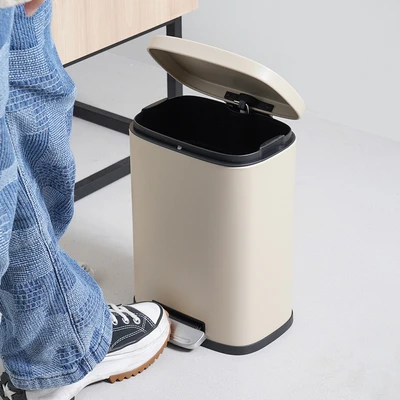 Gambar Informa Milan Tempat Sampah Pedal Stainless Steel & Plastik 5 Liter - Krem Khaki