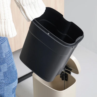 Gambar Informa Milan Tempat Sampah Pedal Stainless Steel & Plastik 5 Liter - Krem Khaki