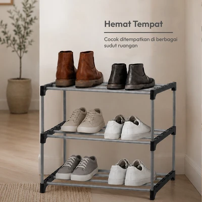 Gambar Selma Nordic Rak Sepatu 3 Tingkat