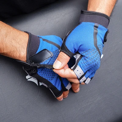 Gambar Kinetic Ukuran L Sarung Tangan Gym Gel Protect - Biru
