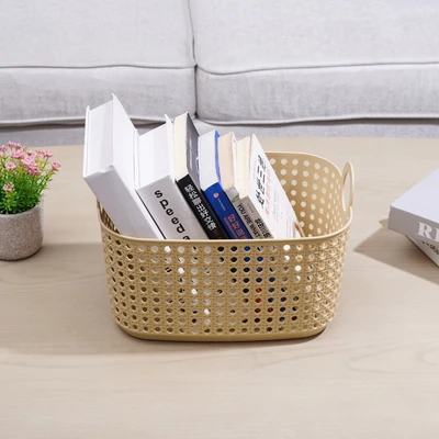 Gambar Stora Keranjang Penyimpanan Rattan Style 30.5x21.5x19 cm - Krem Beige