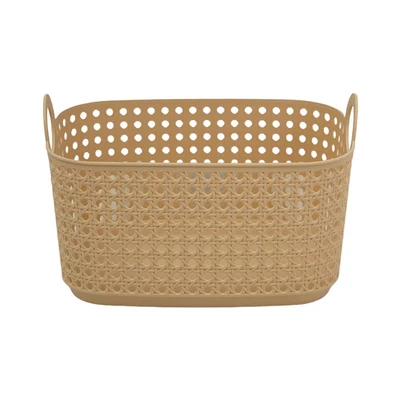 Gambar Stora Keranjang Penyimpanan Rattan Style 30.5x21.5x19 cm - Krem Beige