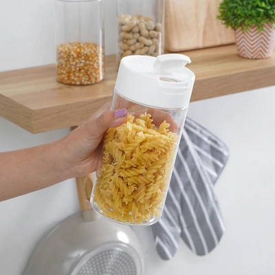 Gambar Informa Bennet Stoples Plastik Duo Flip 700 ml Set 3 pcs Transparan - Putih