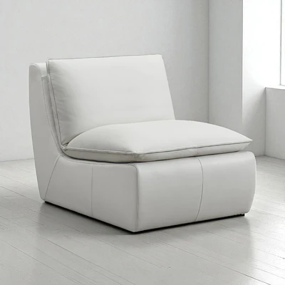 Gambar Ferrara Cambridge Sofa Modular Armless Kulit 1 Seater Oslo - Krem Pebble