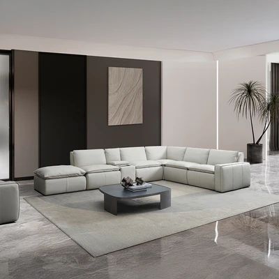 Gambar Ferrara Cambridge Sofa Konsol Modular Oslo - Krem Pebble