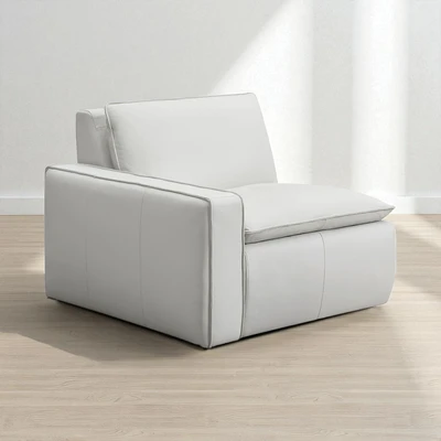 Gambar Ferrara Cambridge Sofa Modular Kulit Kanan 1 Seater Oslo - Krem Pebble