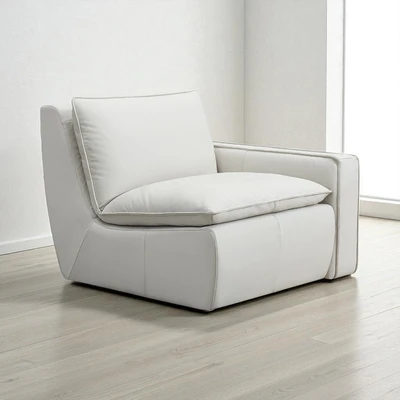 Gambar Ferrara Cambridge Sofa Modular Kulit Kiri 1 Seater Oslo - Krem Pebble