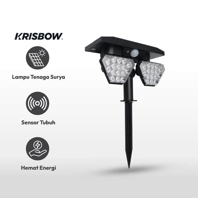 Gambar Krisbow Zura Lampu Sorot Taman Double Solar 2L 700 Lumen 3000K