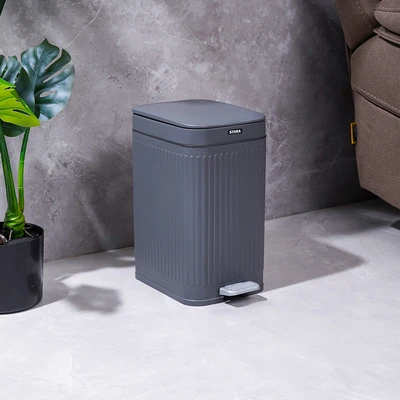 Gambar Stora Doric Tempat Sampah Pedal Plastik Slim 14 Liter - Abu-Abu