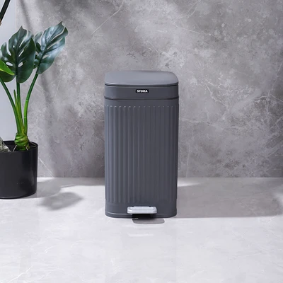 Gambar Stora Doric Tempat Sampah Pedal Plastik Slim 14 Liter - Abu-Abu