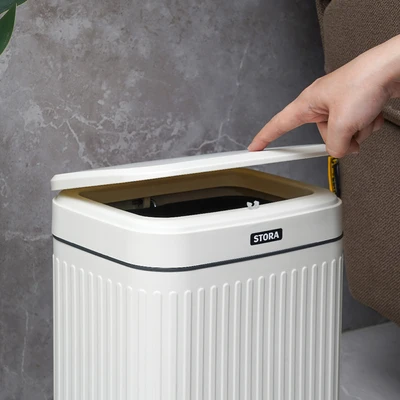 Gambar Stora Doric Tempat Sampah Pedal Plastik 8 Liter - Putih Ivory