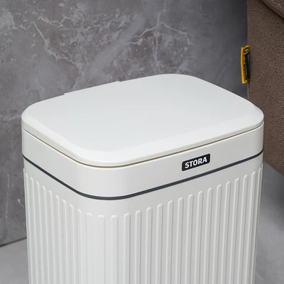 Gambar Stora Doric Tempat Sampah Pedal Plastik 8 Liter - Putih Ivory