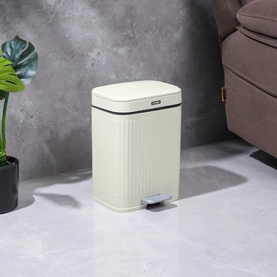 Gambar Stora Doric Tempat Sampah Pedal Plastik 12 Liter - Putih Ivory