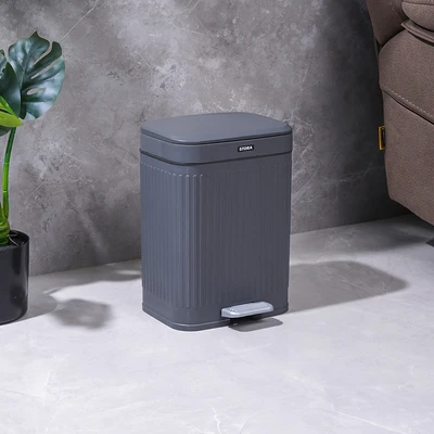 Gambar Stora Doric Tempat Sampah Pedal Plastik 12 Liter - Abu-Abu