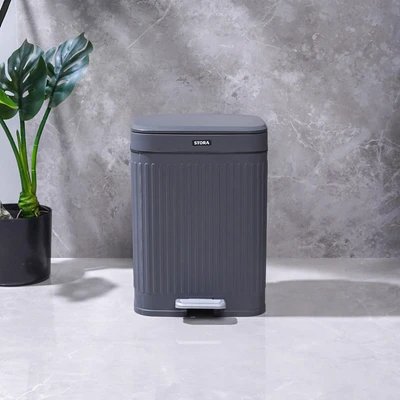 Gambar Stora Doric Tempat Sampah Pedal Plastik 12 Liter - Abu-Abu