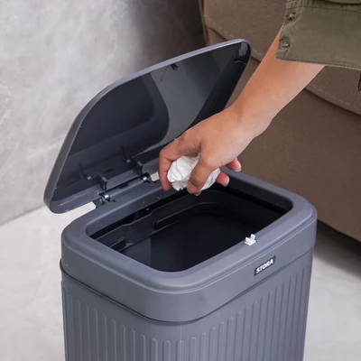 Gambar Stora Doric Tempat Sampah Pedal Plastik 12 Liter - Abu-Abu