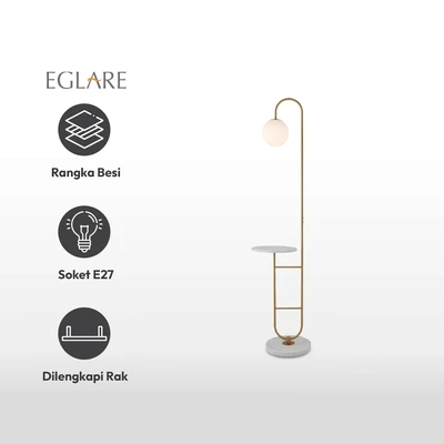 Gambar Eglare Dalton Lampu Lantai E27 - Putih/brass