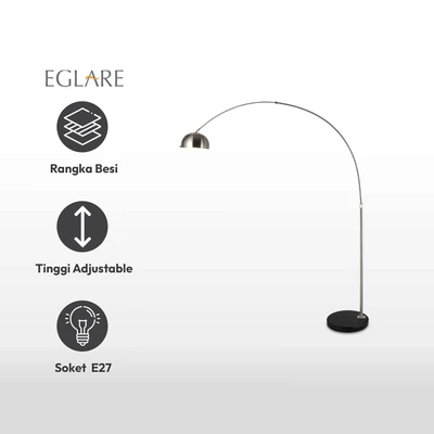 Gambar Eglare Arco Lampu Lantai E27 - Satin