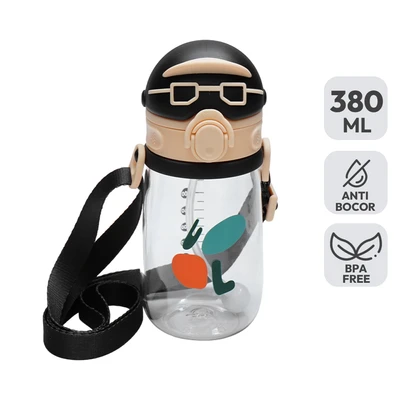 Gambar Appetite Pamela Botol Minum Anak Tritan Dengan Strap 380 ml - Cokelat