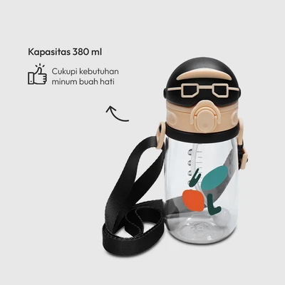 Gambar Appetite Pamela Botol Minum Anak Tritan Dengan Strap 380 ml - Cokelat