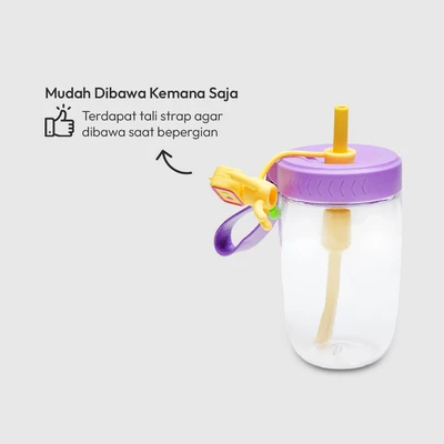 Gambar Appetite Prim Botol Minum Tritan Dengan Sedotan & Strap 500 ml - Ungu