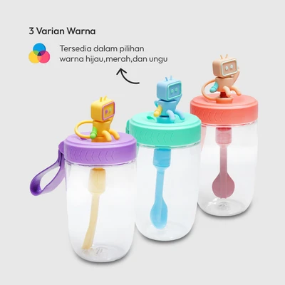 Gambar Appetite Prim Botol Minum Tritan Dengan Sedotan & Strap 500 ml - Ungu