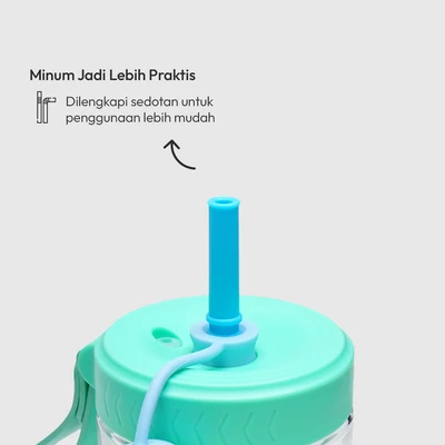 Gambar Appetite Prim Botol Minum Tritan Dengan Sedotan & Strap 500 ml - Hijau