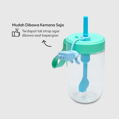 Gambar Appetite Prim Botol Minum Tritan Dengan Sedotan & Strap 500 ml - Hijau