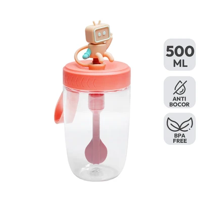 Gambar Appetite Prim Botol Minum Tritan Dengan Sedotan & Strap 500 ml - Merah
