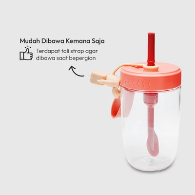 Gambar Appetite Prim Botol Minum Tritan Dengan Sedotan & Strap 500 ml - Merah