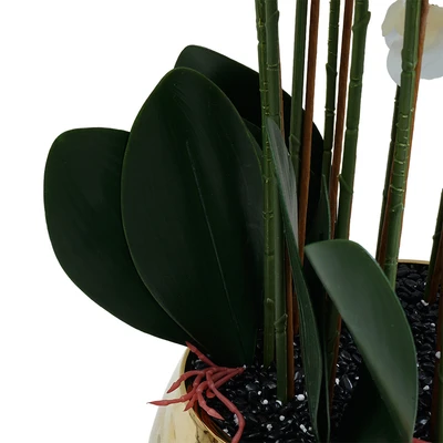 Gambar Informa Bunga Artifisial Orchid Dengan Pot 30x30x82 cm - Putih