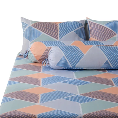 Gambar Sleeplite 160x200 cm Set 5 Pcs Seprai Queen Microfiber Aria Abstrak