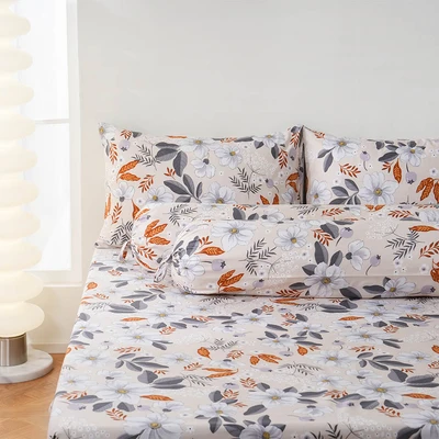 Gambar Sleeplite 180x200 cm Set 5 Pcs Seprai King Microfiber Flower Anya