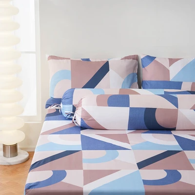 Gambar Sleeplite 160x200 cm Set 5 Pcs Seprai Queen Microfiber Rhys Abstrak