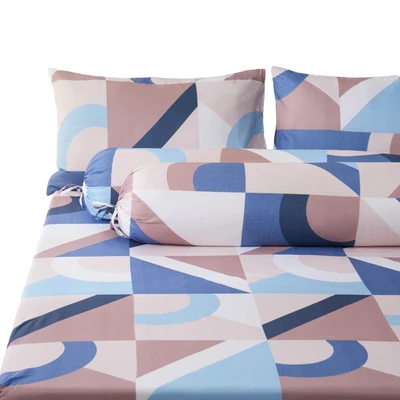 Gambar Sleeplite 160x200 cm Set 5 Pcs Seprai Queen Microfiber Rhys Abstrak