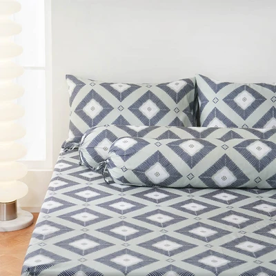 Gambar Sleeplite 160x200 cm Set 5 Pcs Seprai Queen Microfiber Abstrak Leon