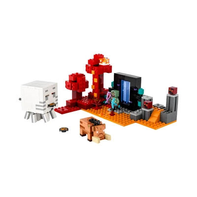 Gambar LEGO Minecraft Nether Portal Ambush 21255