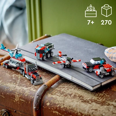 Gambar LEGO Creator 3 In 1 Flatbed Truck With Helicopter 31146