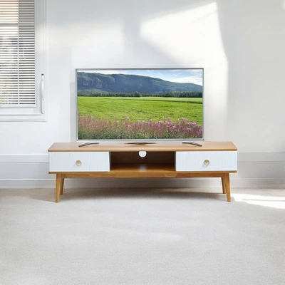 Gambar Informa Midori Rak Tv - Putih/cokelat Oak