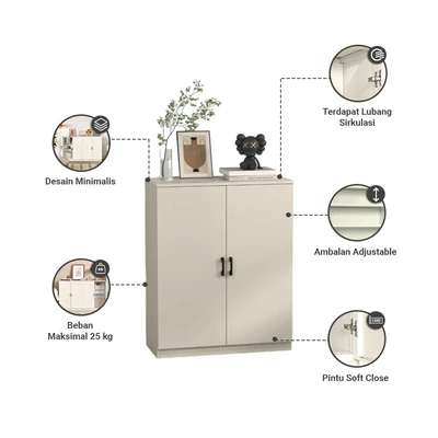 Gambar Informa Luca Lemari Kabinet 2 Pintu - Krem Beige