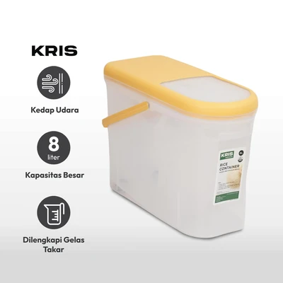 Gambar Kris 8 Ltr Basica Tempat Beras - Kuning