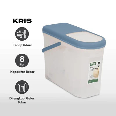 Gambar Kris 8 Ltr Basica Tempat Beras - Biru