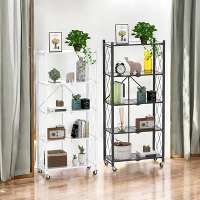 Gambar Stora Rak Penyimpanan 5 Tingkat Foldable 71x37x162 cm - Putih