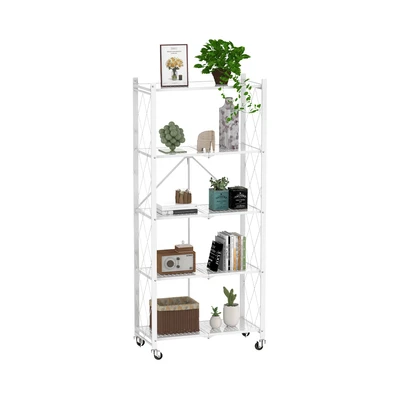 Gambar Stora Rak Penyimpanan 5 Tingkat Foldable 71x37x162 cm - Putih