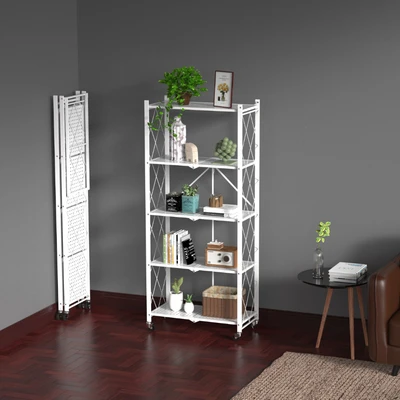 Gambar Stora Rak Penyimpanan 5 Tingkat Foldable 71x37x162 cm - Putih