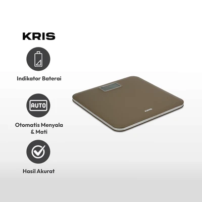 Gambar Kris 31x30x2.9 Cm Timbangan Badan Digital - Cokelat