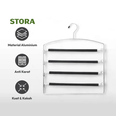 Gambar Stora Hanger Baju Aluminium 45 cm - Hitam