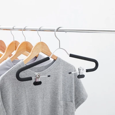 Gambar Stora Hanger Baju Aluminium Dengan Clip 42 cm - Hitam